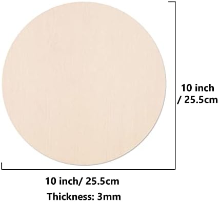 10Pcs 10Inch Cutouts Blank Round Wood Slice Wood Circles for Crafts, Unfinished Wooden Slices Blank Round Wooden Circles, Wood Circles for Painting, DIY Door Hanger, Home, Holiday Decor 3 mm Thick - Image 2