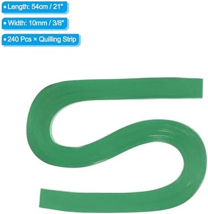 PATIKIL 240pcs Quilling Strips Paper 3/8"(10mm) 21"(54cm) Origami Paper Quilling Strip for Art DIY Hand Craft Christmas, Green - Image 2