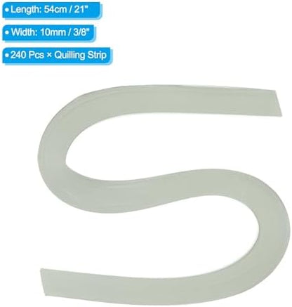 PATIKIL 240pcs Quilling Strips Paper 3/8"(10mm) 21"(54cm) Origami Paper Quilling Strip for Art DIY Hand Craft Christmas, Light Grey - Image 2