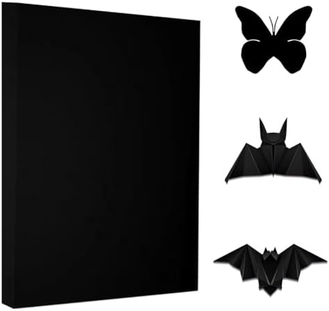 A4 Origami Paper Black 100 Sheets, 8.27×11.7 inch Double Sided Color Easy Fold Big Origami Paper A4 Colored Copy Papers Thin 70gsm for Beginners, DIY handwork Art and Craft Projects (210 x 297 mm) by Pyrisuu