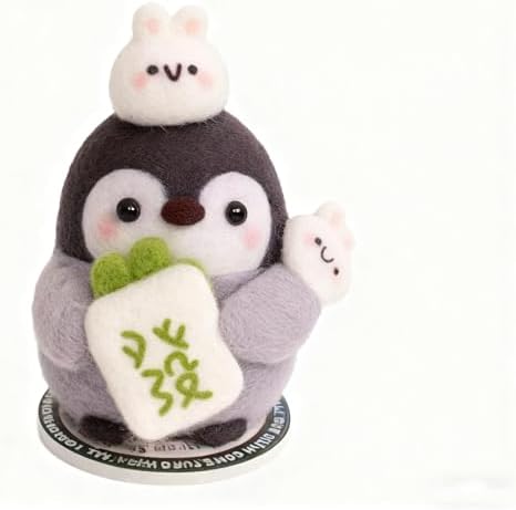 6-Piece Needle Felting Kitl, Penguin-Themed Wool Felting Starter Set (Beginner-Friendly) with Instructions, Foam Mat & Felting Supplies,DIY Craft Animal Home Decor Tutorial (Cute Penguins) - Image 5