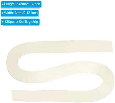 PATIKIL Quilling Strips Paper 120pcs 1/8"(3mm) 54cm Origami Paper Quilling Strip for Art DIY Hand Craft Christmas Light Beige - Image 2