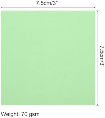 MECCANIXITY 100 Sheet Origami Paper Double Sided Light Green 3x3 Inch Square Sheet for Art Craft Project, Beginners, Gifts Decor - Image 2