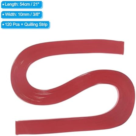 PATIKIL 120pcs Quilling Paper Strips Paper Flowers Quilling Kits 3/8"(10mm) Origami Paper for Adults Beginner Art Craft, 21"(54cm) Bright Red - Image 2