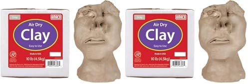 AMACO 4630-3C Air Dry Modeling Clay, Gray, 10 Pound (Pack of 2) by AMACO