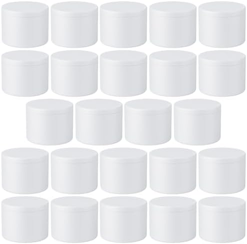 24 Pack 4oz Candle Tins with Lids,Metal Empty Jars, Double-Sided Matte White Finish, Tinplate Containers for DIY Candle Making, Wax Melts, Crafts, Small Business Supplies, Party Favors by Unknown