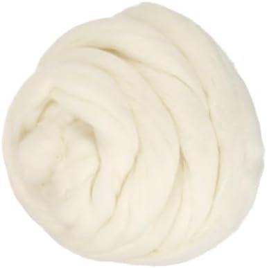 PATIKIL Wool Roving Yarn, 150G/5.3OZ Soft Felting Wool Pure Chunky Roving Yarn Bulk for Needle Felting Knitting Blanket Spinning Weaving DIY Craft, Cream White by PATIKIL