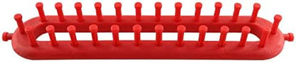 JCBIZ Rectangle Knitting Looms Plastic Weaving Looms Set Scarf Hats DIY Crocheting Handmade Craft Kit with a Crochet Hook and Needle for Knitting Lovers, 26 cm (Red) - Image 2