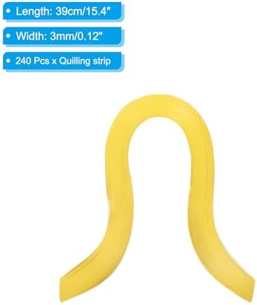 PATIKIL 240pcs Quilling Strips Paper, 3mm x 39cm Origami Paper Quilling Kits for Adults Beginner Art DIY Craft Christmas, Ginger Yellow - Image 2