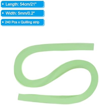 PATIKIL 240pcs Quilling Strips Paper 3/16"(5mm) 21"(54cm) Origami Paper Quilling Strip for Art DIY Hand Craft Christmas, Light Green - Image 2