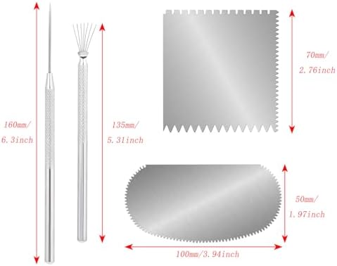YTgilo 4PCS Pottery Modeling and Carving Tool Set with Steel Serrated Ribs Clay Detail Needles Wire Needle Tools Suitable for Ceramic Texture Creation Carving Modeling - Image 4