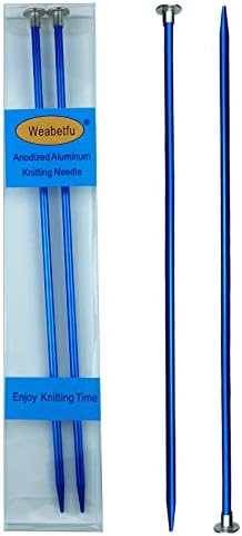 Weabetfu Aluminum Metal Knitting Needle,Colored Straight Single Pointed,10-inch Length for Handmade DIY Knitting,Size US 5(3.75mm) by Weabetfu