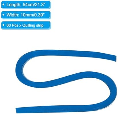 PATIKIL 60pcs Metallic Quilling Strips Paper 1cm(3/8") x 54cm Origami Paper Quilling Kits for Adults Beginner Art DIY Craft Christmas, Blue - Image 2