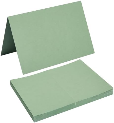 50 Pack Blank Folded Cardstock Cards, Sage-Green, 4x6 by Toperd