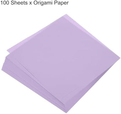 MECCANIXITY 100 Sheets Origami Paper Double Sided 8x8 Inch(20x20cm) Square Sheet for Art Craft Project, Beginners, Gifts Decor, Light Purple - Image 3