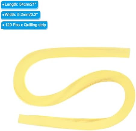 PATIKIL 120pcs Quilling Strips Paper 3/16"(5.2mm) 21"(54cm) Origami Paper Quilling Strip for Art DIY Hand Craft Christmas, Light Yellow - Image 2