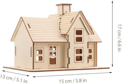 VOSAREA 1 Set DIY Wooden House Model Puzzle for Adults Puzzle for Home and Office Decoration with Smooth Surface and Easy Assembly - Image 2