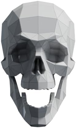 Human Skull Paper Sculpture,Pre-cut DIY Papercraft Kit,Handmade Real Size Anatomy,White Color,Low Poly Home Decor,All Accessories Included - Image 2