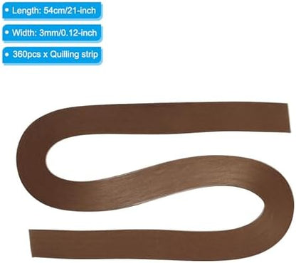 PATIKIL 360pcs Quilling Strips Paper 1/8"(3mm) 21"(54cm) Origami Paper Quilling Strip for Art DIY Hand Craft Christmas, Coffee - Image 2