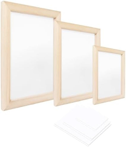 Ngdhkd 3Pcs Paper Making Frame Kit Wooden Paper Making Screen with Mesh by Unknown