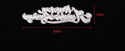 Letter Thank You Mr&Mrs Best Wishes Happy Anniversary Heart Metal Cutting Dies Stencil DIY Scrapbooking Embossing Tool DIY Paper Cards Album Decoration (Happy Anniversary) - Image 4