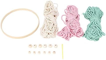Macrame Kit Bohemian Style DIY Weaving Material Package, Adult Craft Kits for Women, Complete Macrame Supplies with Cotton Threads and Bamboo Circle, Relaxing DIY Knitting Kit for - Image 2