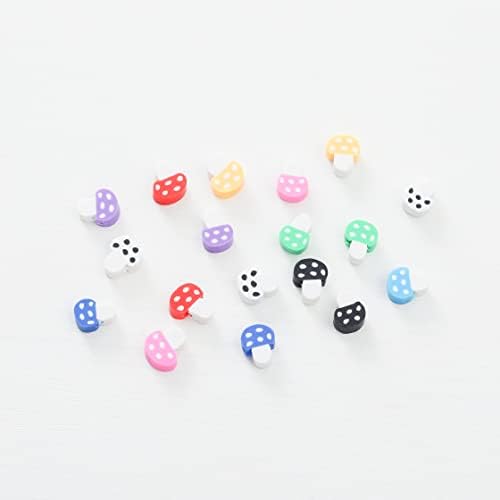 100pcs Mixed Polymer Clay Spacer Beads for Women Jewelry Making DIY Bracelet Necklace Hair Clip Accessories (Mushroom) - Image 3
