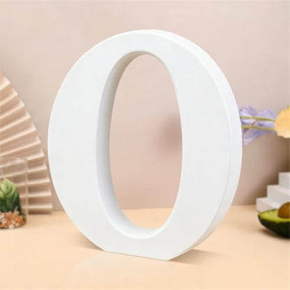 6 Inch White Wood Letters Unfinished Wooden Letters for Wall Decor Decorative Standing Letters Slices Sign Board Decoration for Craft Home Party Projects (O) by Unknown