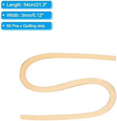 PATIKIL 60pcs Metallic Quilling Strips Paper 3mm(1/8") x 54cm Origami Paper Quilling Kits for Adults Beginner Art DIY Craft Christmas, Champagne - Image 2
