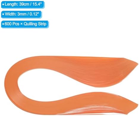 PATIKIL 600pcs Quilling Strips Paper 1/8"(3mm) 39cm Origami Paper Quilling Strip for Art DIY Hand Craft Christmas, Coral Orange - Image 2