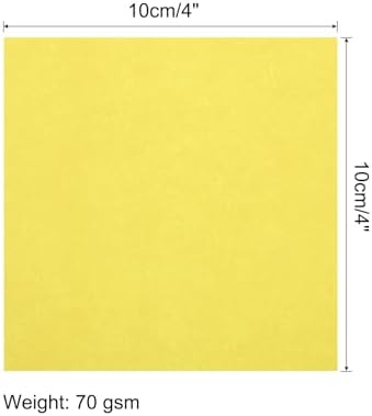 MECCANIXITY 25 Sheet Origami Paper Double Sided Lemon Yellow 4x4 Inch Square Sheet for Art Craft Project, Beginners, Gifts Decor - Image 2