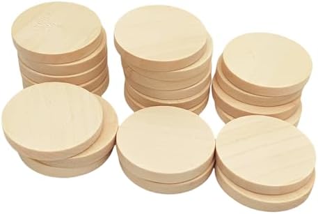 100PCS Natural Wood Slices 1.4 inch Blank Round Wooden Discs Unfinished Wood Circles Blank Wooden Ornaments for DIY Crafts - Image 5