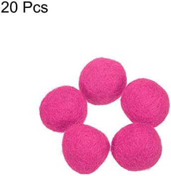 PATIKIL Wool Felt Balls Beads Wool Felting Pom 2cm 20mm Rose Red for Home Decor DIY Crafts Handcrafts Project Pack of 20 - Image 3