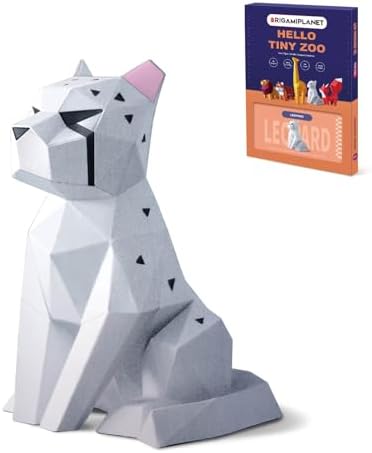 Leopard 3D Origami Paper Craft Kit, Creative Handmade Paper Sculpture Art for Home Decor, Unique Pre-Cut DIY Cute Animal Models Origmai Papercraft Set, Present for Teens & Adults by Unknown