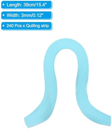 PATIKIL 240pcs Quilling Strips Paper, 3mm x 39cm Origami Paper Quilling Kits for Adults Beginner Art DIY Craft Christmas, Sky Blue - Image 2