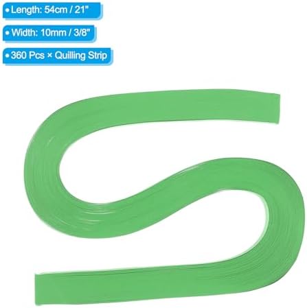PATIKIL 360pcs Quilling Paper Strips Paper Flowers Quilling Kits 3/8"(10mm) Origami Paper for Adults Beginner Art Craft, 21"(54cm) Dark Green - Image 2