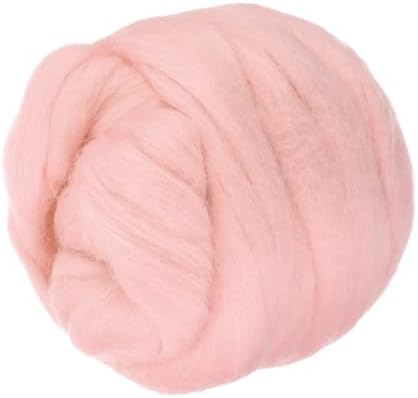 PATIKIL Wool Roving Yarn, 150G/5.3OZ Soft Felting Wool Pure Chunky Roving Yarn Bulk for Needle Felting Knitting Blanket Spinning Weaving DIY Craft, Light Pink by PATIKIL