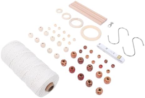 Macrame Kit for Beginners, Supplies with 3mm 115Yard Cotton Rope Beads Rings for DIY Wall Hanging by Evgatsauto