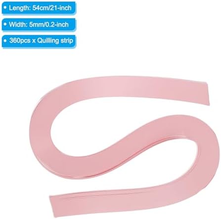 PATIKIL 360pcs Quilling Strips Paper 3/16"(5mm) 21"(54cm) Origami Paper Quilling Strip for Art DIY Hand Craft Christmas, Light Pink - Image 2