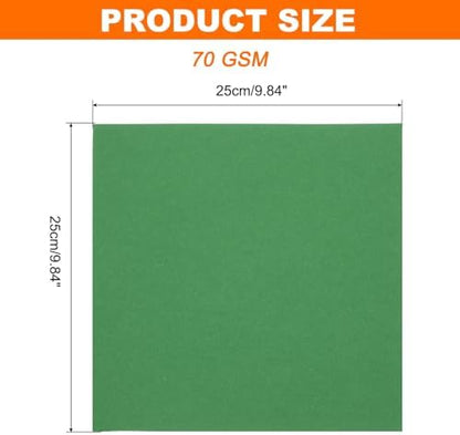 MECCANIXITY 75 Sheet Origami Paper Double Sided 10x10" Emerald Green - Image 2