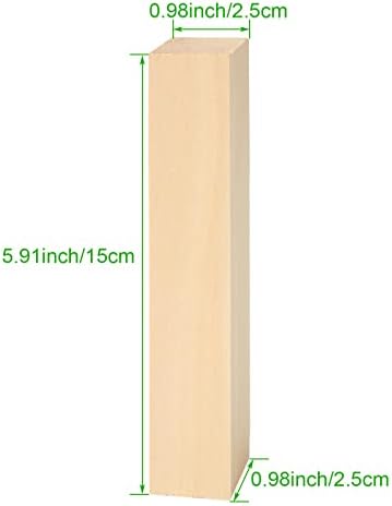 40PCS Basswood Carving Blocks, 6x1x1 inch Unfinished Wood Blocks for Crafts, Unfinished Wood Squares Wooden Blocks for Arts and Crafts - Image 2