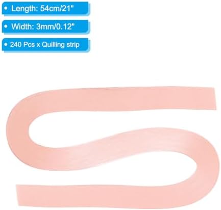PATIKIL 240pcs Quilling Strips Paper 1/8"(3mm) 21"(54cm) Origami Paper Quilling Strip for Art DIY Hand Craft Christmas, Pink - Image 2