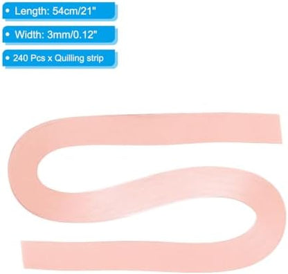 PATIKIL 240pcs Quilling Strips Paper 1/8"(3mm) 21"(54cm) Origami Paper Quilling Strip for Art DIY Hand Craft Christmas, Pink - Image 2