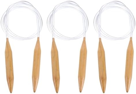 HARFINGTON 3Pcs US Size 35 (20 mm) Circular Knitting Needles, 60 Inch / 152 cm Round Wooden Needle for Handmade Projects DIY Knitting Blankets Socks Hats Sweaters by HARFINGTON