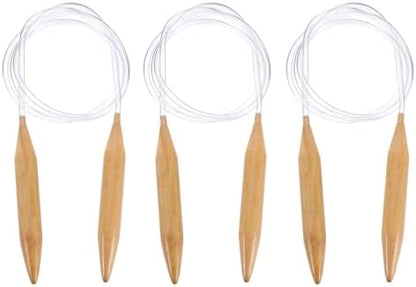 HARFINGTON 3Pcs US Size 35 (20 mm) Circular Knitting Needles, 60 Inch / 152 cm Round Wooden Needle for Handmade Projects DIY Knitting Blankets Socks Hats Sweaters by HARFINGTON