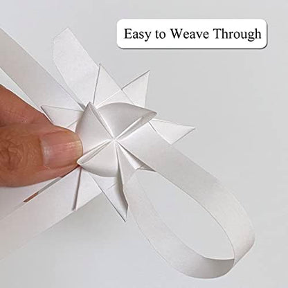 White Paper Strips for Weaving Projects (Single Color Packs). Paper Strips for Moravian Stars, German Stars and Froebel Stars. 50 Strips per Pack (White, 3/8 x 12 inch) - Image 4