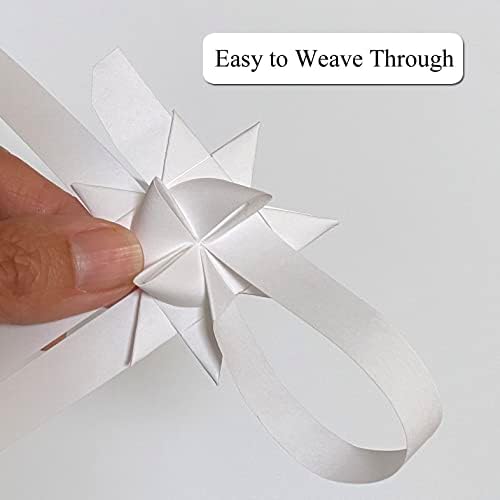 White Paper Strips for Weaving Projects (Single Color Packs). Paper Strips for Moravian Stars, German Stars and Froebel Stars. 50 Strips per Pack (White, 1 x 25 inch) - Image 4