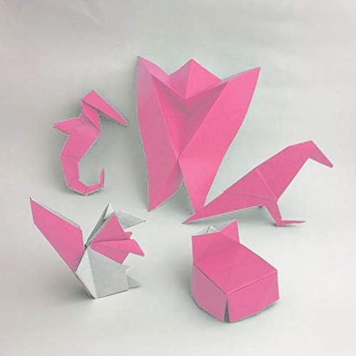 [Taro's Origami Studio] Standard 6 Inch One Sided Single Color (Pink) 50 Sheets (All Same Color) Square Easy Fold Premium Japanese Paper for Beginner (Made in Japan) - Image 3