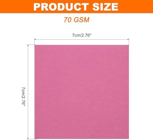 MECCANIXITY 75 Sheet Origami Paper Double Sided 3x3" Rose Red - Image 2