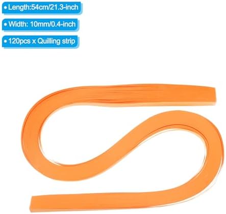 PATIKIL 120pcs Quilling Strips Paper 3/8"(10mm) 54cm Origami Paper Quilling Strip for Art DIY Hand Craft Christmas, Light Orange - Image 2